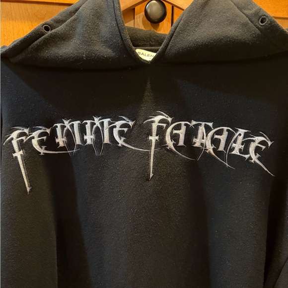 Balenciaga Femme Fatale Black Embroidered Hoodie - Picture 13 of 14